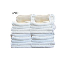 Lot de 20 inserts Bambou et Microfibre - Inserts couches lavables