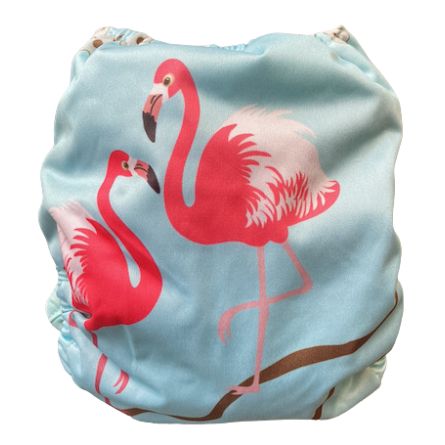 Bum nappy Pink Flamingos Couches lavables TE1 pas cher (couche lavable intégrale)