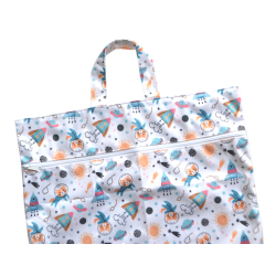 Sac cadeau Bloomy Baby réutilisable en lin - Blanc cassé