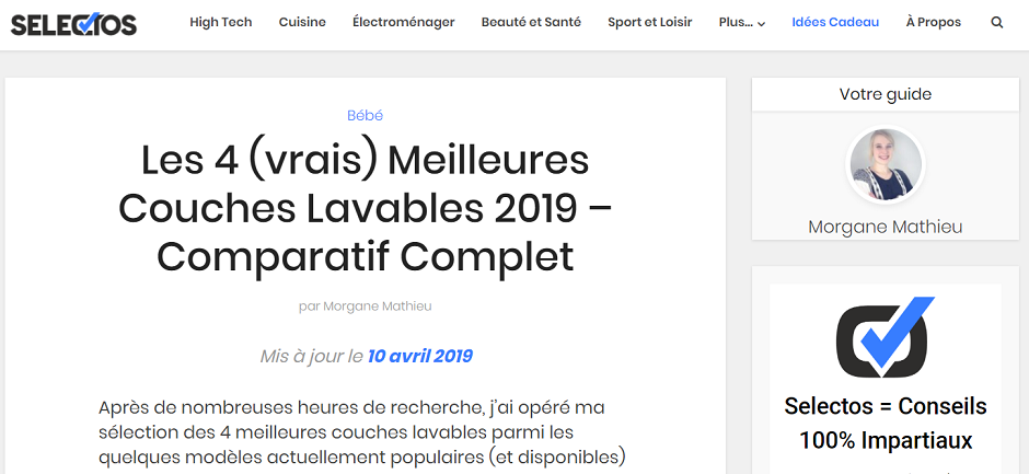 selectos : Meilleures couches lavables 2019